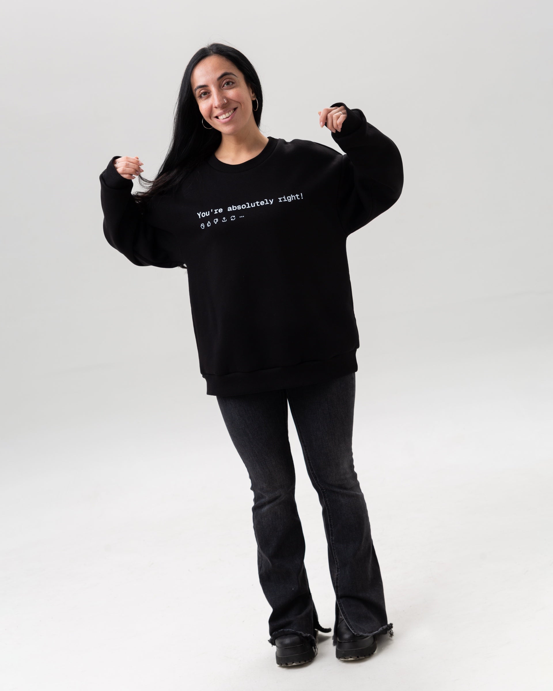Black sweatshirt “You are absolutely right! (GPT)”