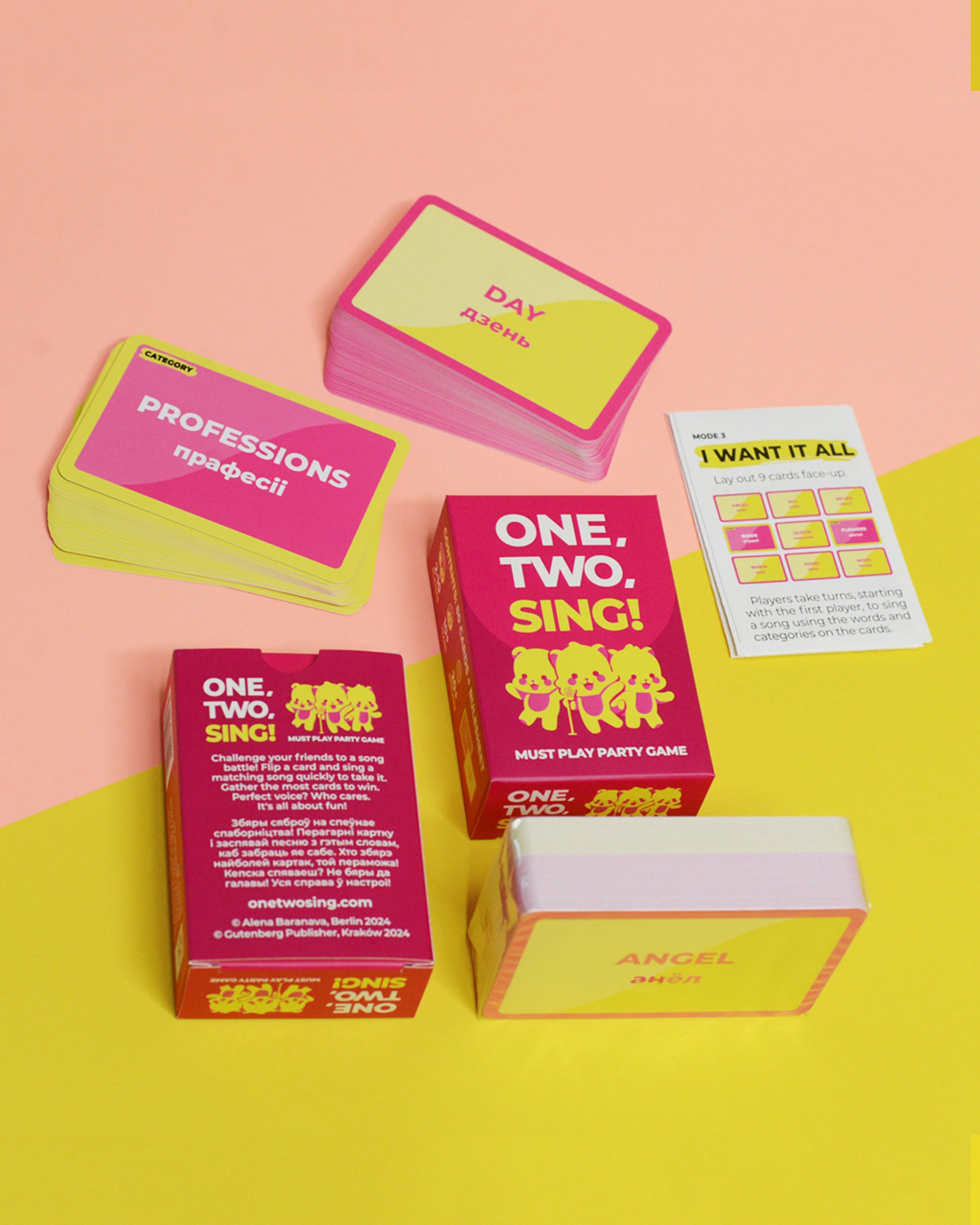 Board game “One, two, SING!” in Belarusian and English